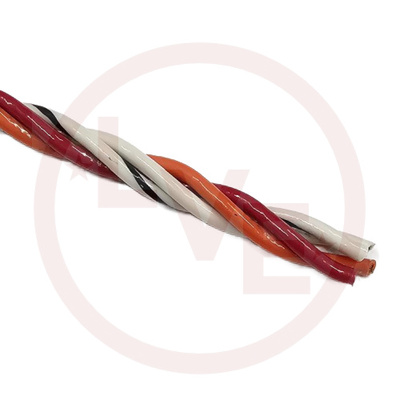 WIRE 18AWG TFFN RH TW 4-WIRE 16/30 STRD BC RED-ORANGE-WHITE-WHTE/BLACK STRIPE